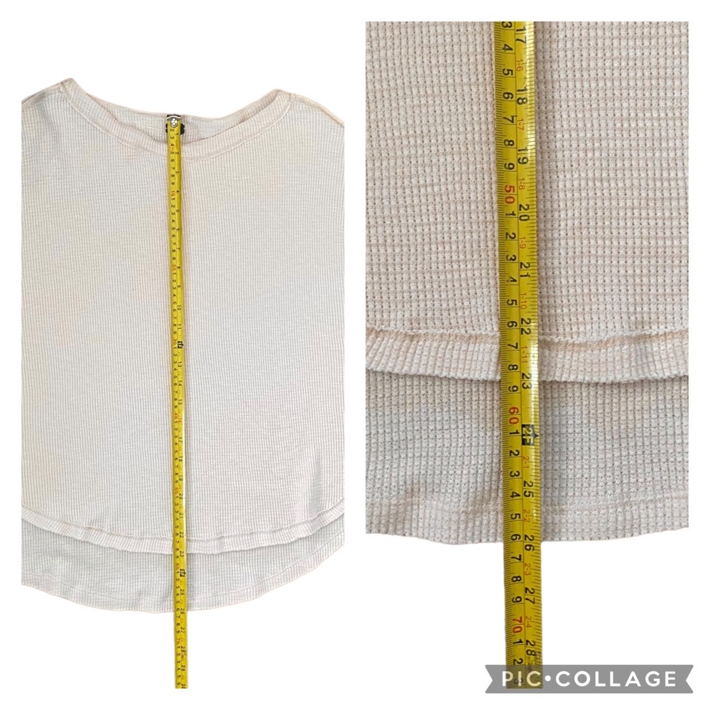Free People We The Free Blossom Rose Thermal Top Patchwork Dolman Balloon Sleeve - Picture 8 of 11